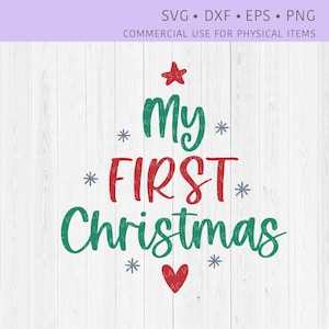 Mijn eerste kerst SVG, Baby's eerste kerst SVG, mijn 1e kerst SVG, mijn eerste kerst PNG, Santa Baby SVG, Cricut silhouet snijden bestand