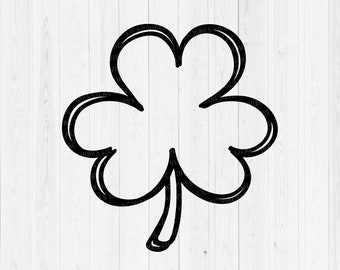 Three Leaf Clover SVG, Clover Leaf Doodle SVG, Clover Handrawn Svg, Shamrock Svg, St Patrick Clover SVG, Clover png, St Patrick Day Cut File