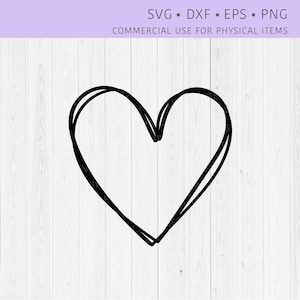 Heart SVG, Heart doodle svg, Heart hand drawn clip art, heart doodle png, dxf, digital download, SVG Cut File for Cricut or Silhouette