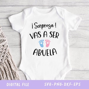 Vas a Ser Abuela SVG, Sorpresa de Embarazo SVG, Hola Abuela PNG, faire-part de grossesse espagnol Svg, faire-part de bébé espagnol à grand-mère