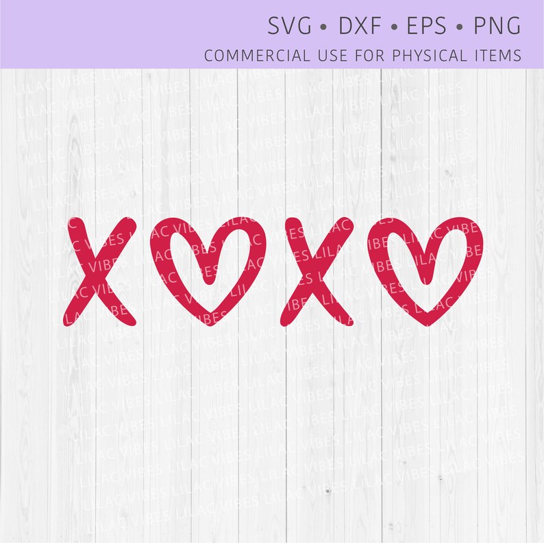 May include: A red graphic design of the letters "XOX" with the "O" being a heart shape. The design is on a white wood background.