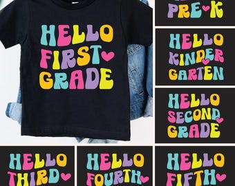Grades Bundle SVG, Back to School Bundle PNG, Hello First Second Third Fourth Fifth Grade SVG, Hello Pre-K Svg, Kindergarten Svg