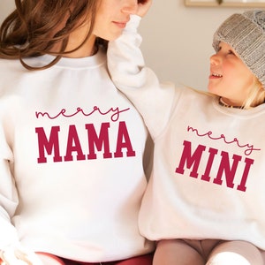 Feliz Mamá Mini SVG PNG, Mamá Mini Camisa de Navidad a juego SVG, Mami y yo Sudadera de Navidad Svg, Mamá y yo Sublimación de Navidad