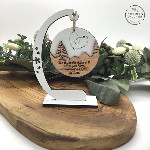 Sky Looks Different Ornament, Loved One Memorial, Ornament Holder, Remembrance Ornament