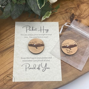 Proud of you, Pocket Token, Thinking of You Hug, Honor, Achievement, New Journey, New Beginnings, New Job, New Chapter, Gift
