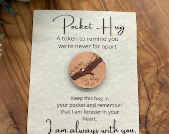 Eagle, I am Always with You, Eagle Token, Miss you, Thinking of You Hug, Pocket Token, Keepsake, Remembrance Gift, Loss of a Loved One Gift