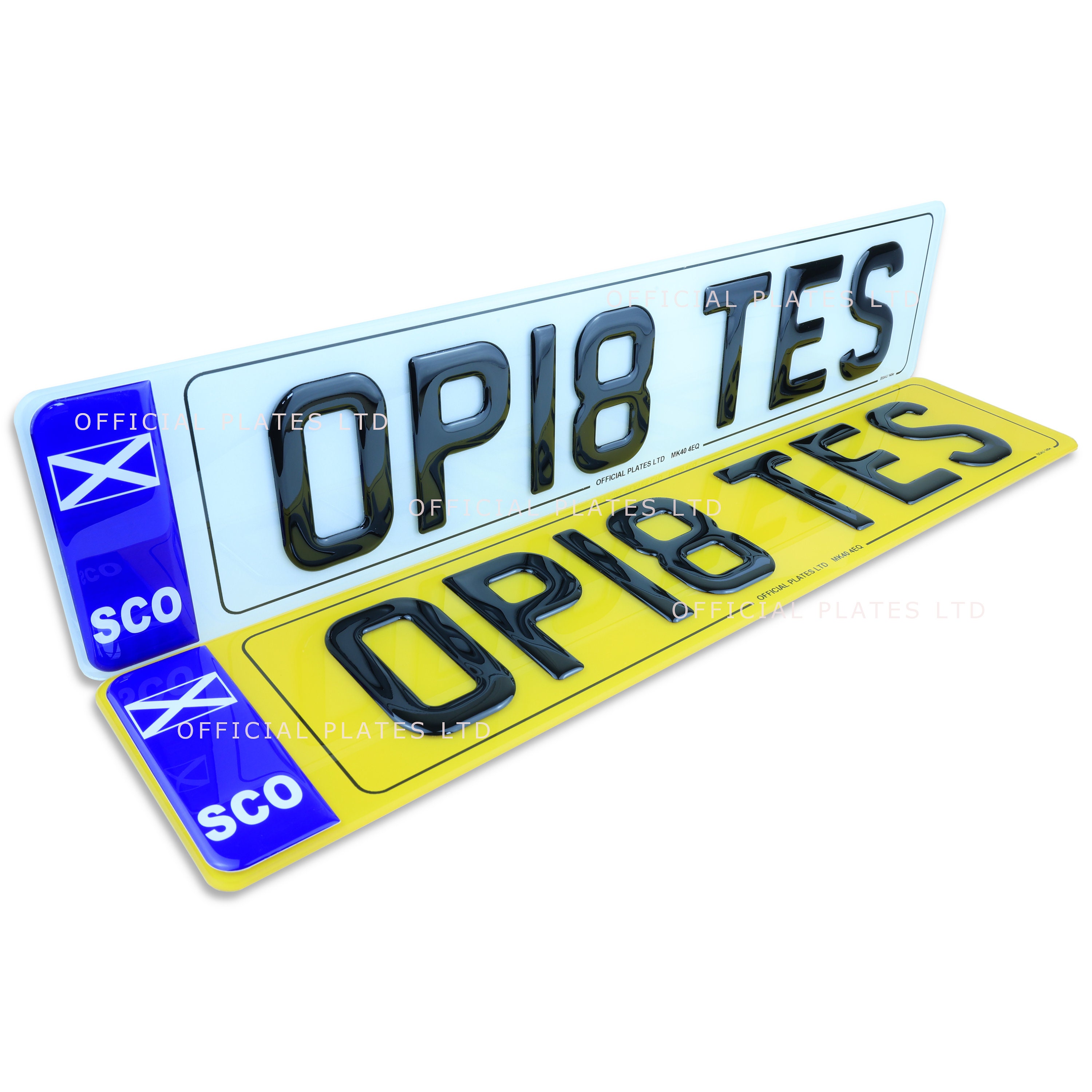 PAIR Of 3D/4D Gel Premium Number Plates - 100% MOT & Road Legal, 52cm X 11cm, UK Made