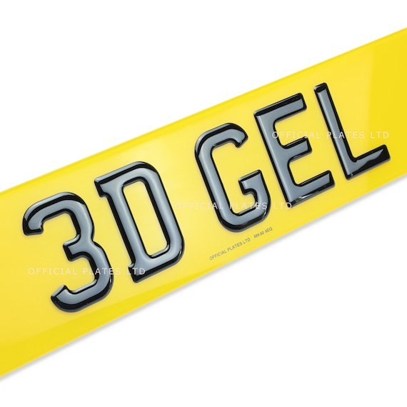 3D Gel Number Plates Front Rear for Car Van PREMIUM QUALITY Etsy