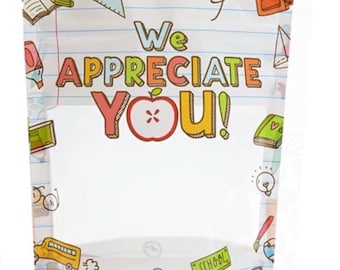 Teacher Appreciation Cookie Pouches – 6.5″ x 8″ x 2.5″ Cookie Packaging Stand Up Pouch - Pack of 10