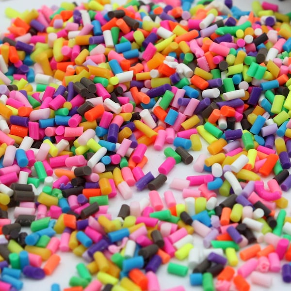 Colourful Rainbow Sprinkles, Polymer Clay Pieces, Resin Insert, Shaker Pieces, Resin Art Supplies, Nail Art, Slime Pieces, Craft Supplies