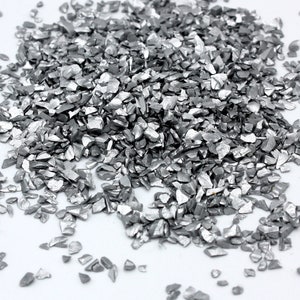 15g Matte Silver Crushed Glass, Resin Art Supplies, Decorative Glass, Broken Glass, Glass Pieces, Decor, Glass For Terrarium, Craft Supplies