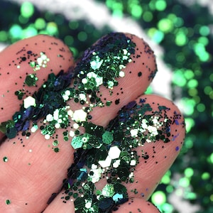 25g Green And Blue Colour Changing Glitter, Chameleon Glitter, Colour Change Glitter, Colour Shift Glitter, Resin Glitter, Craft Supplies