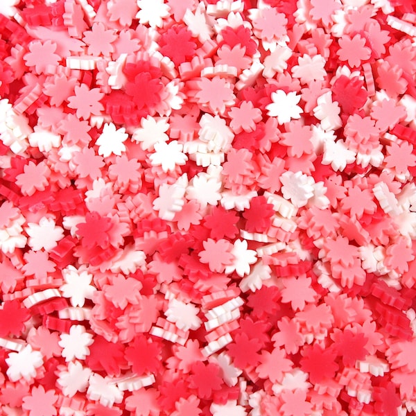 Tranches de pâte polymère Sakura rose pêche, fleurs de cerisier, mélange de fleurs, saupoudrage d'argile, tranches de polymère, décoration d'ongles, décoration de table, fournitures créatives