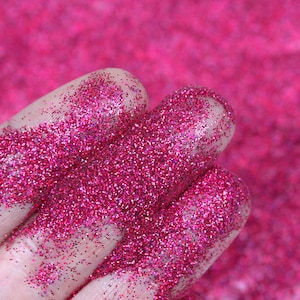 10g x Fine Holographic Hot Pink Glitter, Fine Glitter For Tumblers, Resin Art Glitter, Nail Art, Solvent And Heat Resistant, Craft Supplies