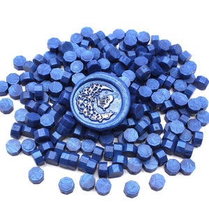 50 x Sapphire Blue Wax Beads, Sealing Wax Beads, Stamping Wax Beads, Wax Beads For Envelope Stamping, Stamping Beads, Craft Supplies