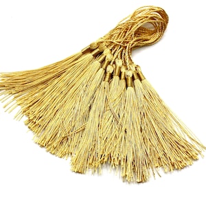 Gold Silk Bookmark Tassels, Faux Silk Tassels, Tassels For Bookmarks, Long Tassels, Resin Supplies, Frilly Tassels, Craft Supplies