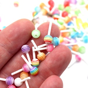 Mini Resin Rainbow Lollipop Shape Charms, Little Lollipop Charms, Jewellery Making, Craft Supplies, Slime Insert, Resin Insert, Nail Art