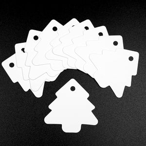 Weiße Weihnachtsbaum-Kraft-Tags, Weihnachtsgeschenk-Etiketten, leere Weihnachtsbaum-Tags, Kraft-Karten-Tags, Weihnachtskarten-Tags, Bastelbedarf