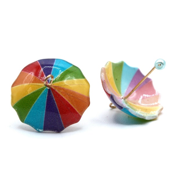 2 x Mini Umbrella Pendants, Earring Charms, Umbrella Charms, Pendants, Jewellery Making, Earring Making, Umbrellas, Pendant Charm, Colourful