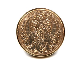Metal Circle Dream Catcher Stamp Head, Wax Sealing, Metal Stamp Head, Metal Brass Head For Wax Sealing, Dreamcatcher Wax Seal Stamp, Stamps