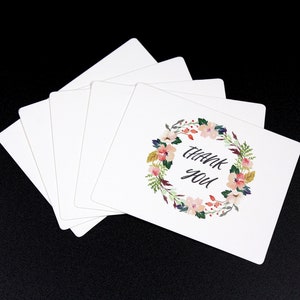 25 x Floral Danke Kraft Karten, Dankeskarten, Card Stock, Blumen, Karte