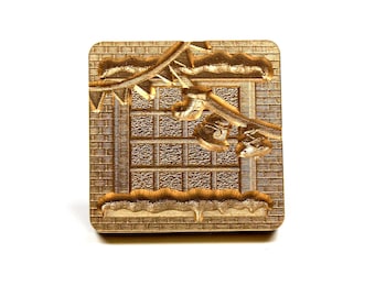 Metal Square Christmas Snowy Window Scene Stamp Head, Wax Seal, Metal Stamp Head, Metal Brass Head For Wax Sealing, Christmas Letter Sealing