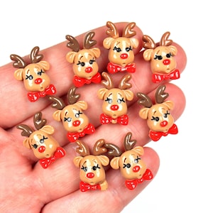 10 x Harz Cabochons mit Weihnachts Motiv