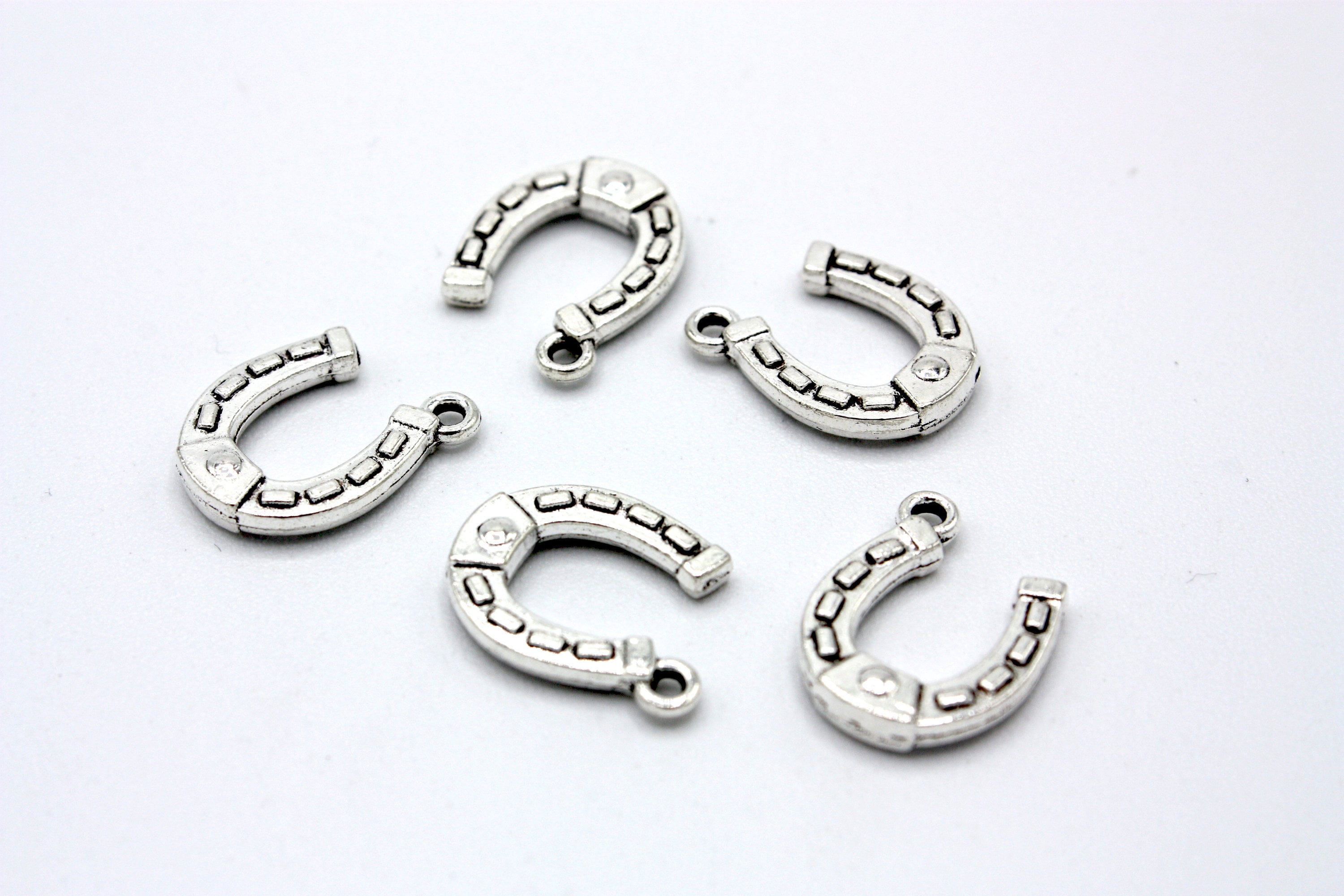 Metal Silver Tone Horseshoe Charms Metal Charm Silver Etsy