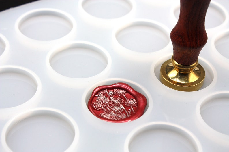 16 Cavity Wax Sealing Silicone Mat Perfect Round Wax Seal Etsy UK