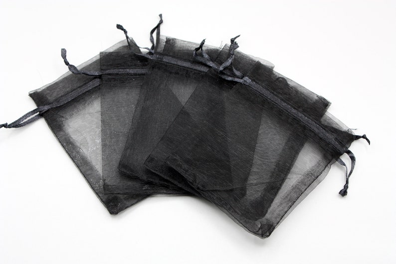 9cm X 12cm Black Organza Pull String Gift Bags Jewellery Gift Etsy UK