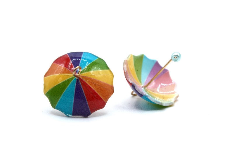 2 Rainbow Umbrella Charms