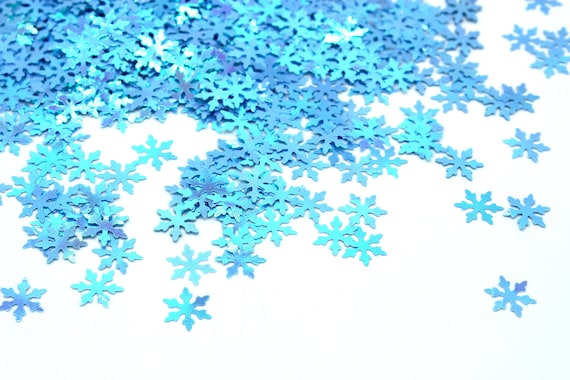 Chunky Glitter - Snowflake confetti on white