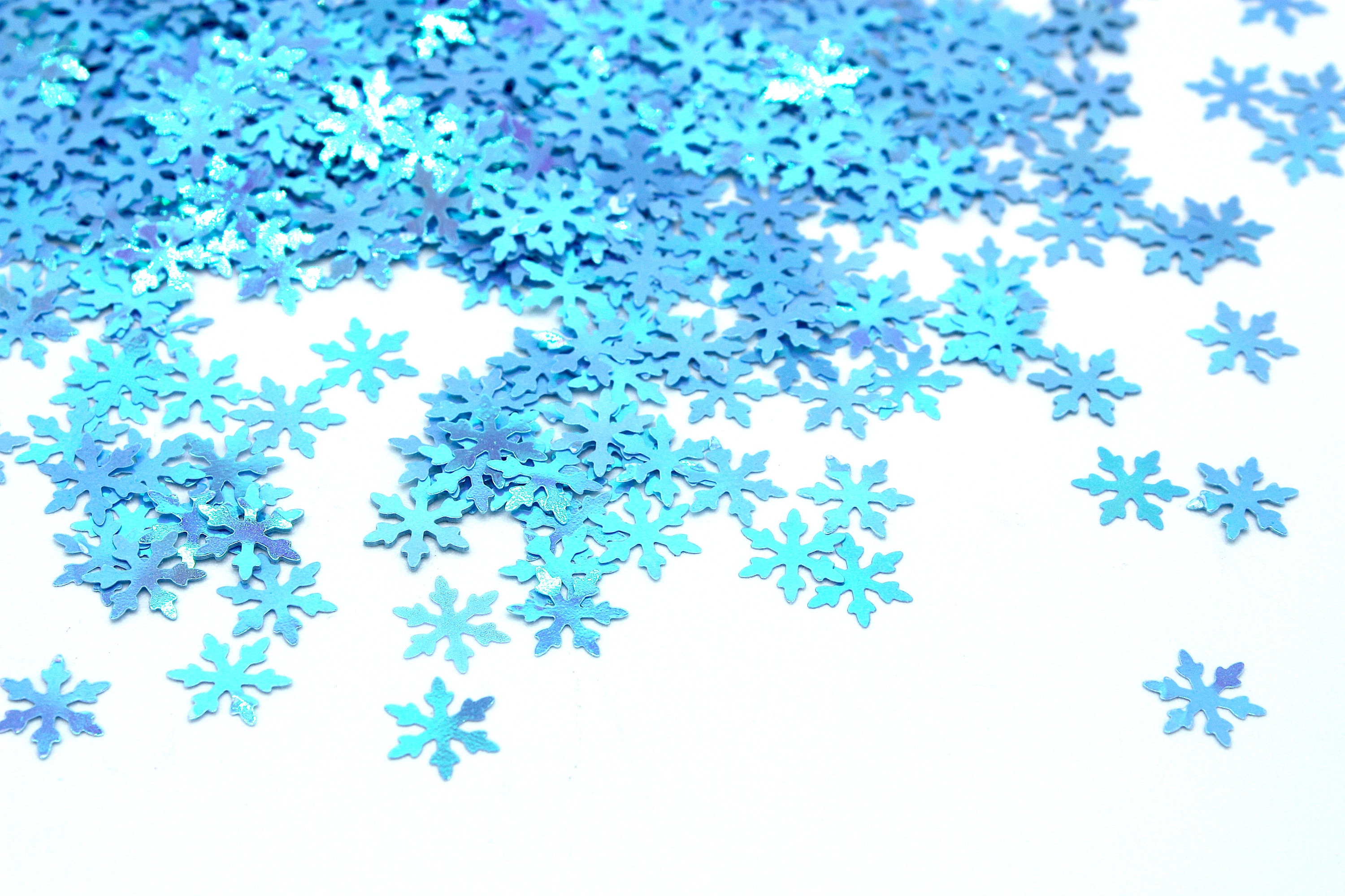 NEW Winter Snowflake Glitter. Chucky iridescent white and blue snowflake  mix.