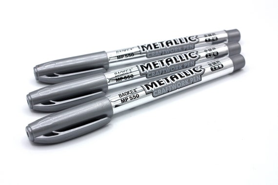 Silver Metallic Pen, Silver Felt Tip, Stationery, Drawing, Writing