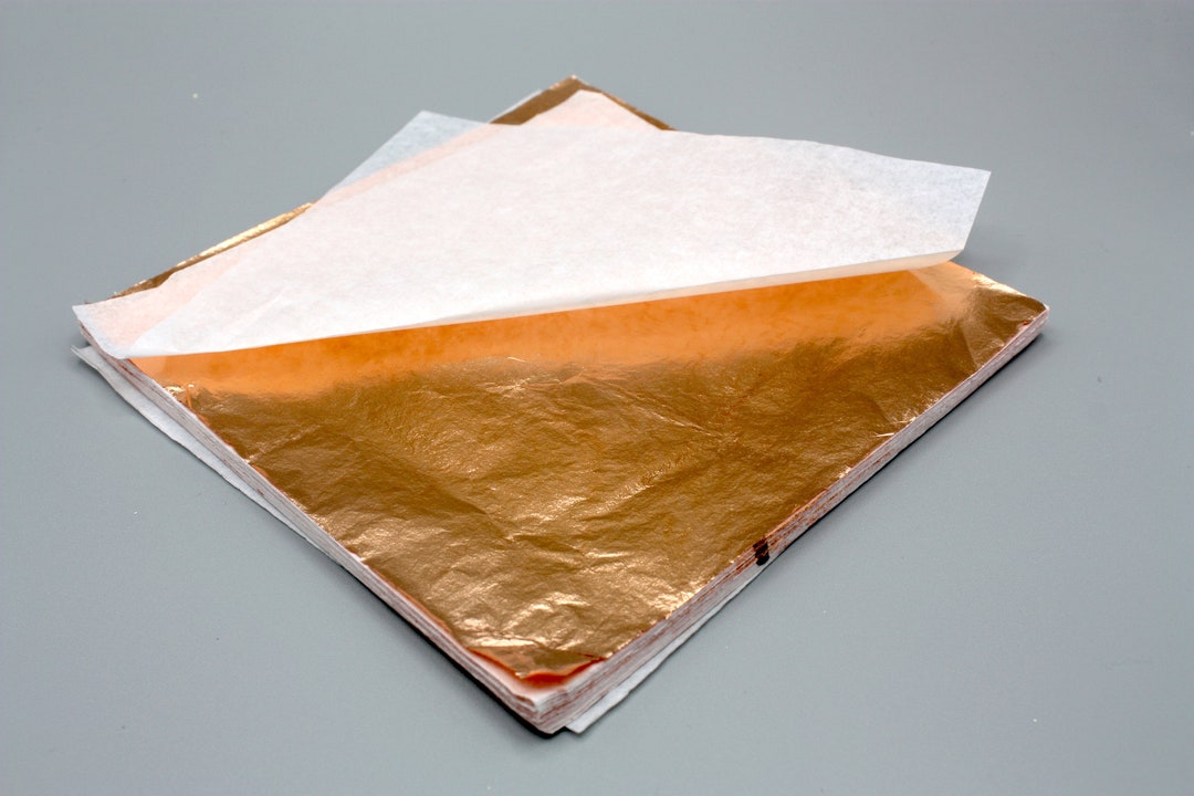 5 Copper Leaf Foil Sheets Gilding Decorative Craft Nail Etsy