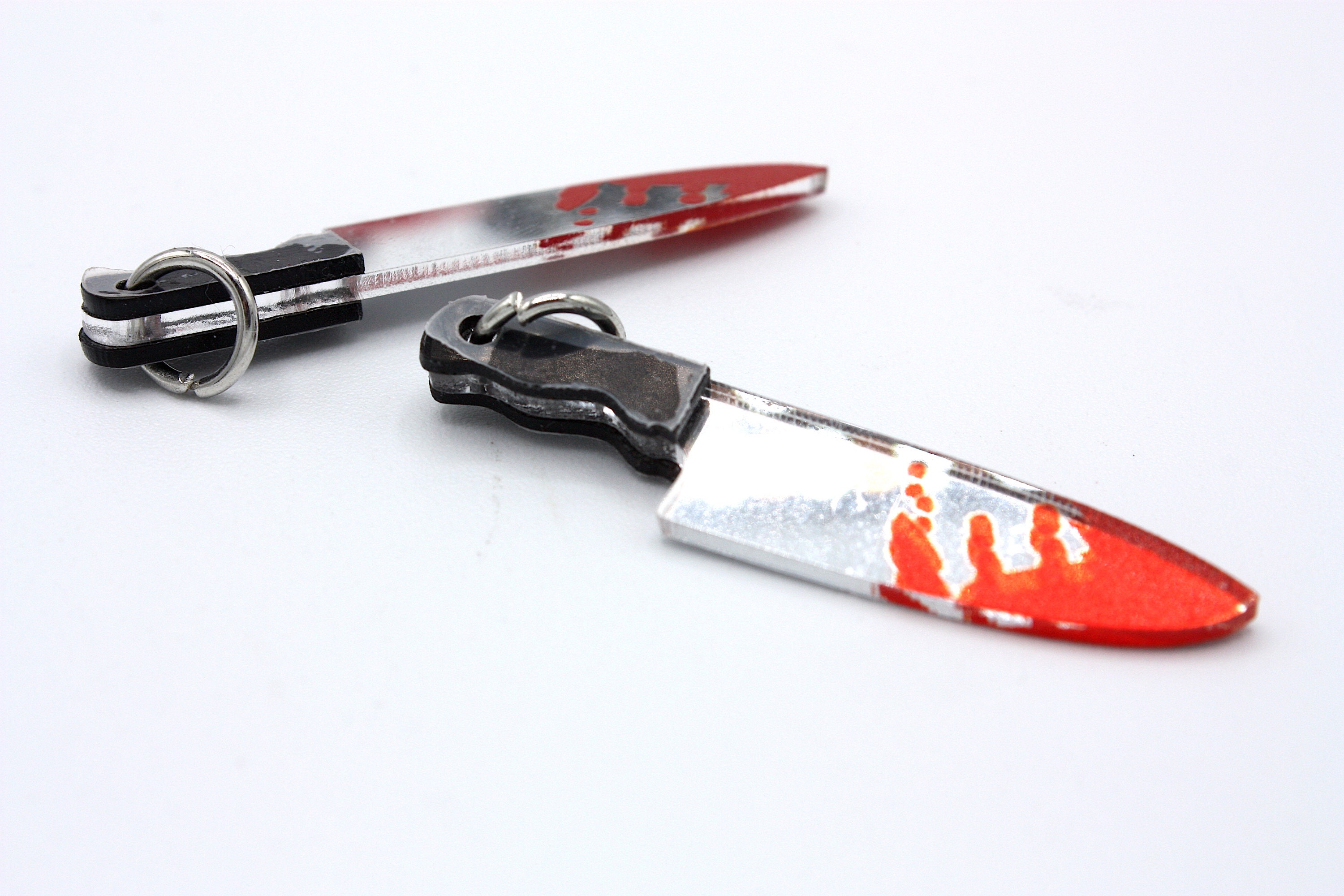 2 X Acrylic Blooded Knife Charms Costume Jewellery Charms Etsy UK