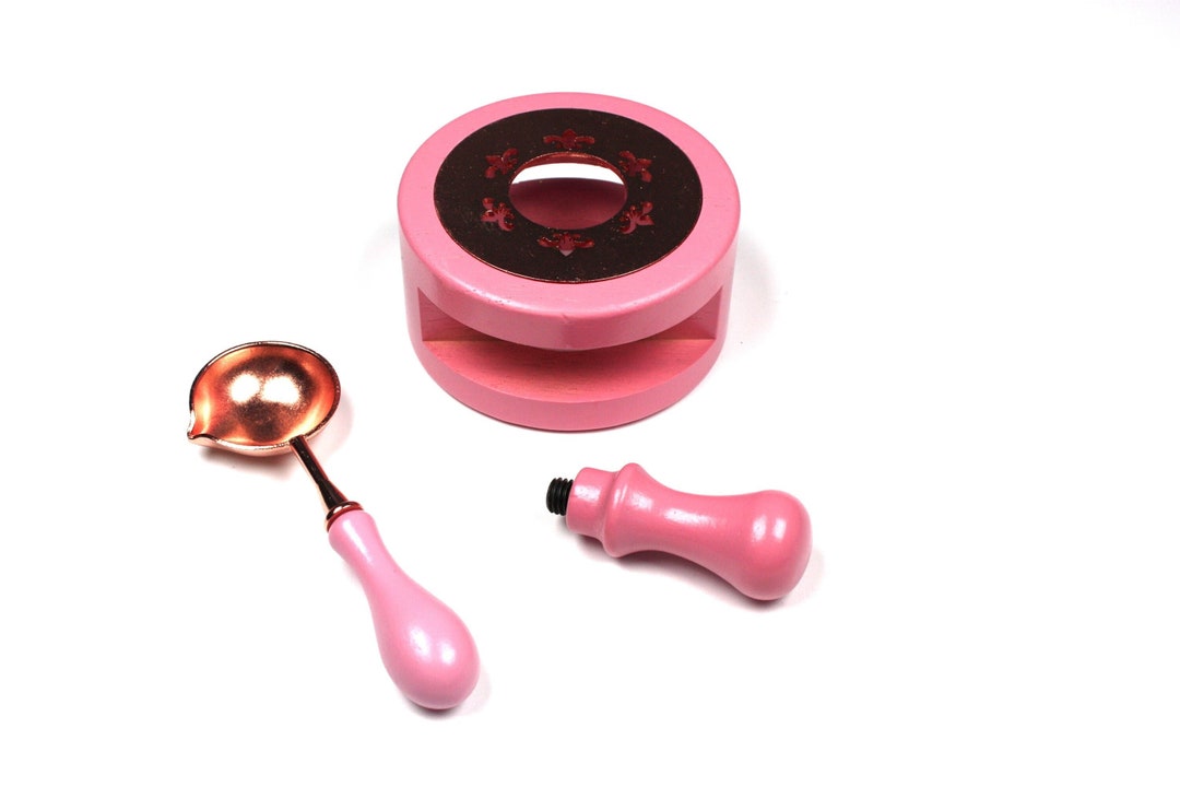 Pink Wax Sealing Stove Spoon and Handle, Wax Seal Furnace, Wax Seal