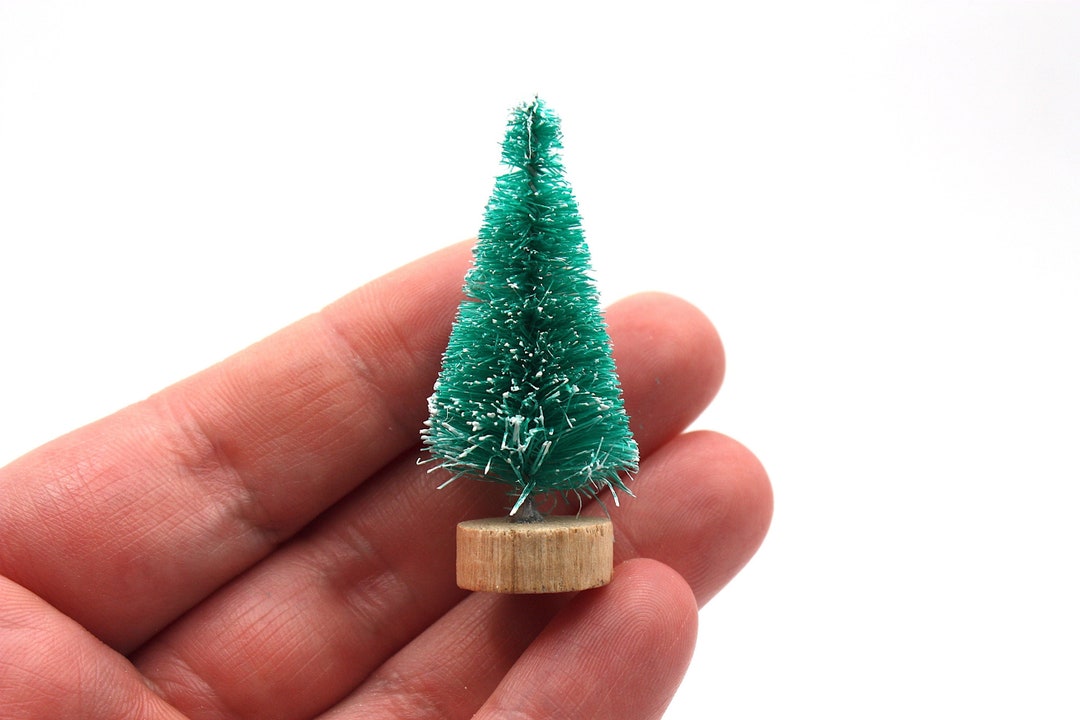4 Miniature Light Green Model Christmas Trees Mini Christmas Etsy Canada