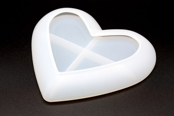 Heart bowl reusable silicone mold - make heart shaped resin bowls