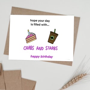 Starbucks Happy Birthday Karte - Lustige Geburtstagskarte zum Ausdrucken - Digital Download Grußkarte - Sofort Download