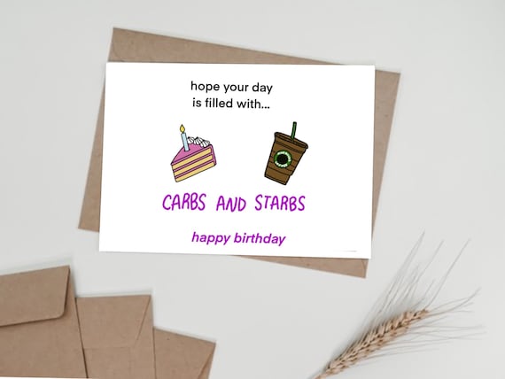 Starbucks Happy Birthday Card Funny Birthday Card Printable | Etsy