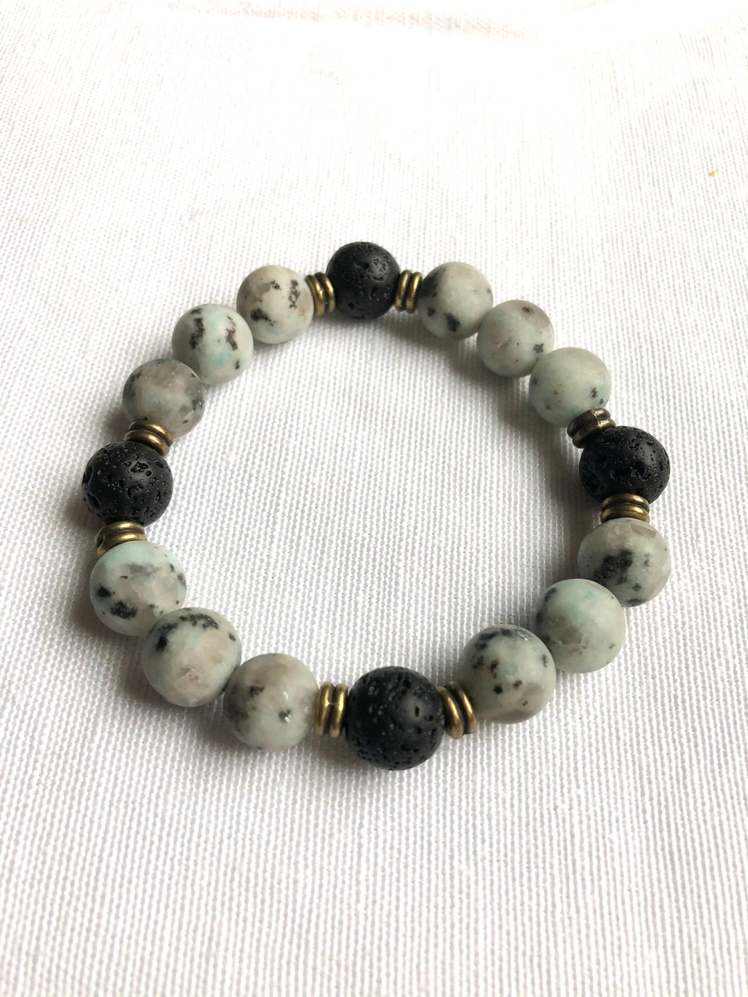 Black and Jade Bracelet Natural Gemstone Beaded Bracelet - Etsy