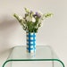 Loulou the Gingham Vase in Blue - handmade and hand painted ceramic vase