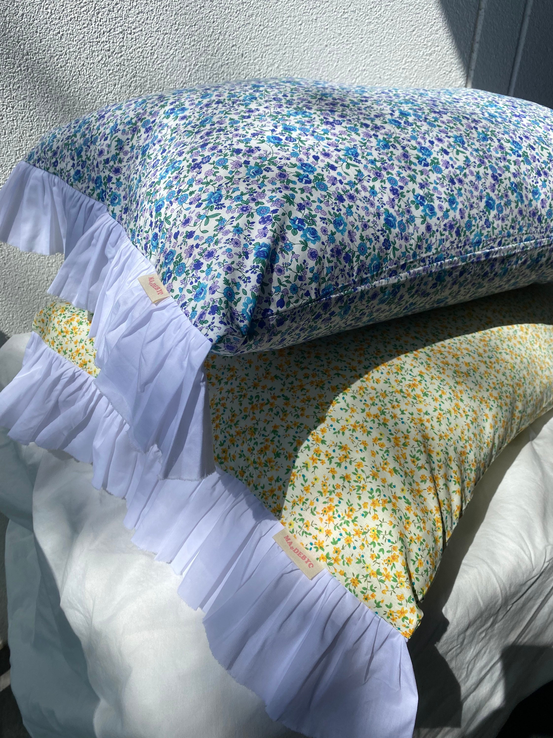 Nostalgic Daisies Ruffled Pillowcase Ruffled Pillow Cover Etsy Australia