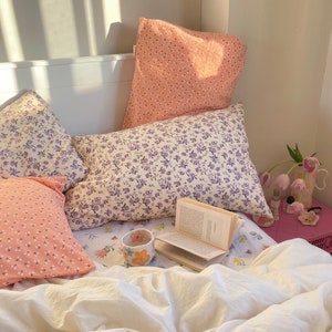 Flower Pillow cover - Standard size 48cm x 70cm - Price for an individual pillow cover