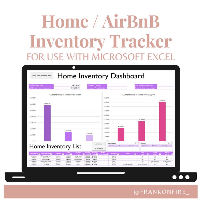 Inventory Tracker for your Home House Business or Air BnB  image 1