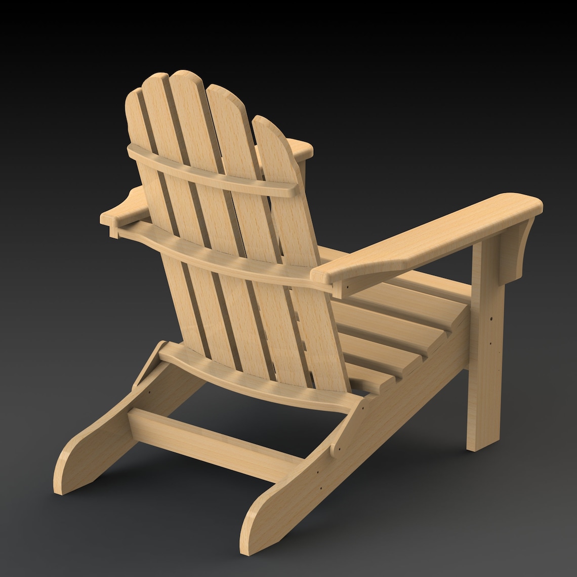 Folding Adirondack Chair Plans in PDF and DXF format. US 