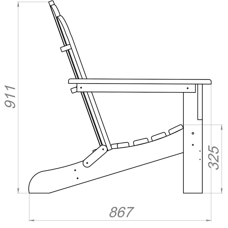 Folding Adirondack Chair Plans in PDF and DXF Format. US and Etsy