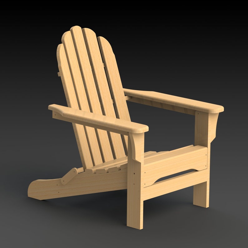 Folding Adirondack Chair Plans In Pdf And Dxf Format Us And Etsy