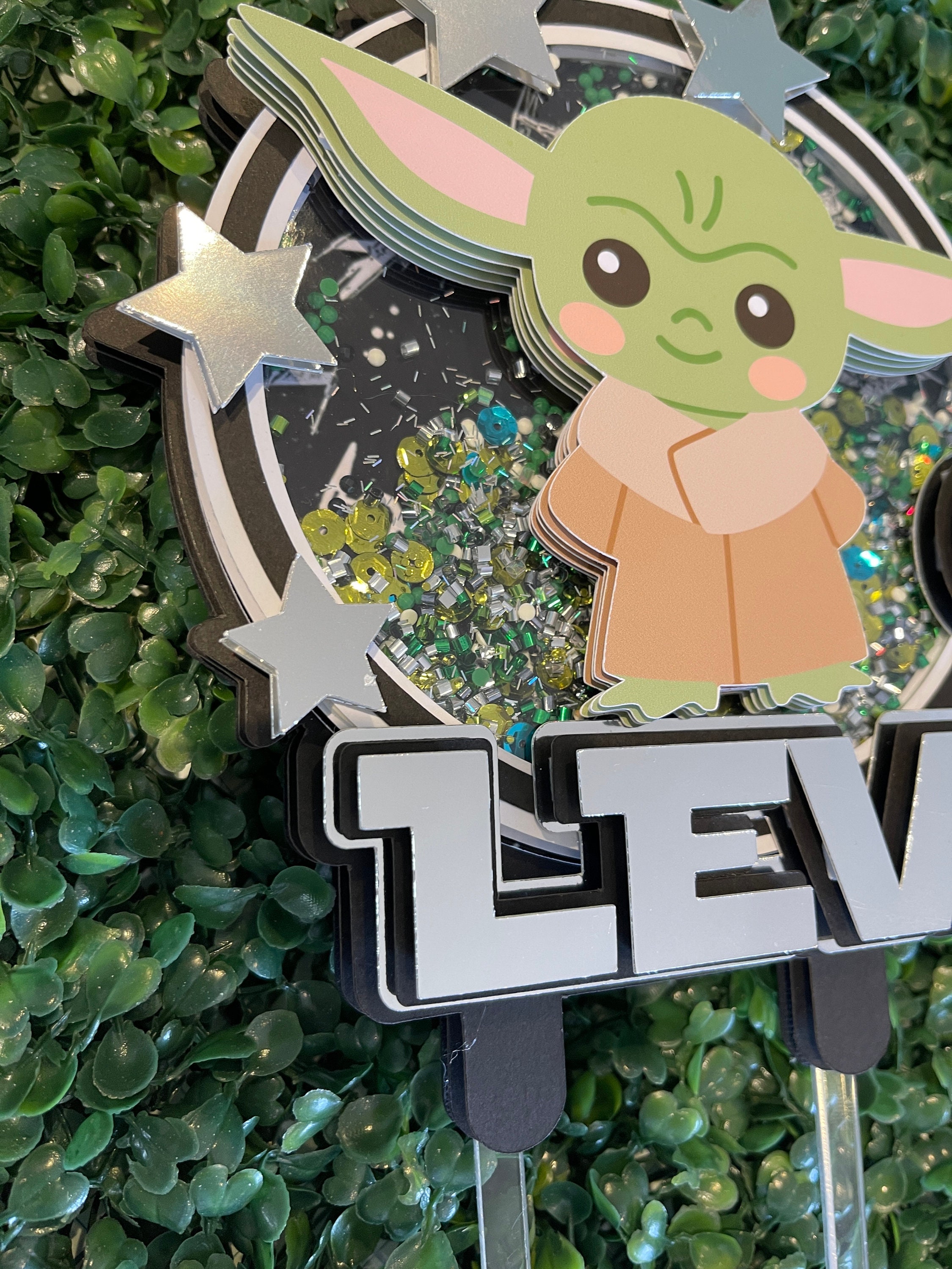 Baby Yoda Cake Topper Baby Yoda Cake Topper Shaker Starwars Etsy